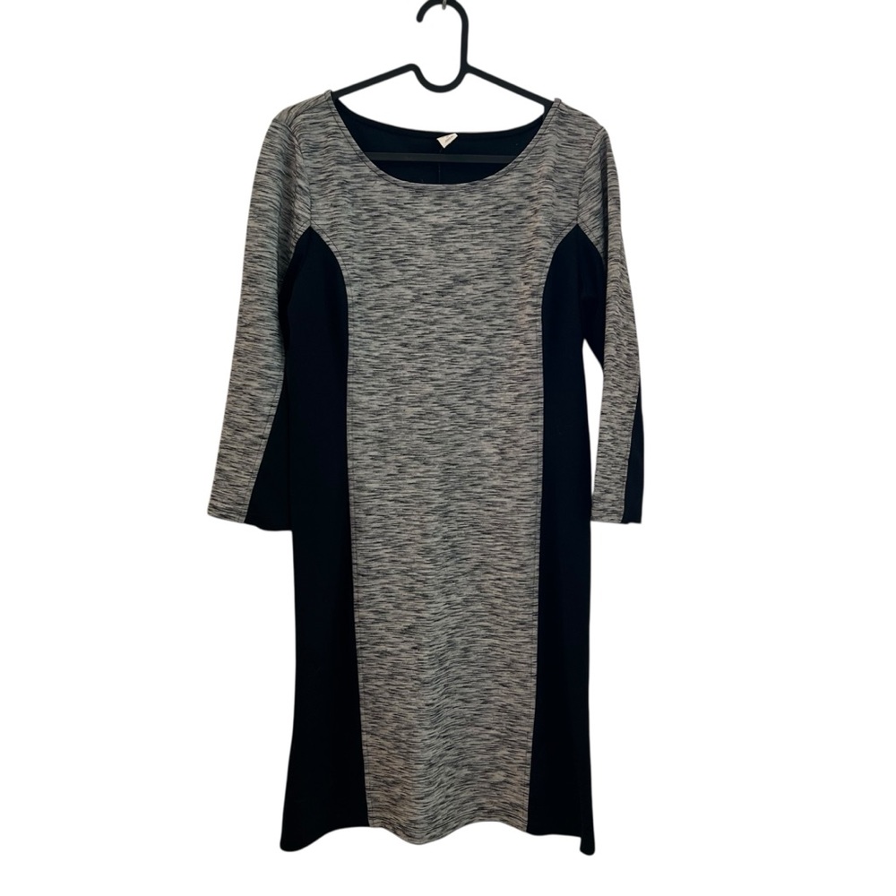 2/$15 Old Navy M black grey sheath dress 3/4 sleeve short dress
